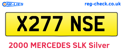 X277NSE are the vehicle registration plates.