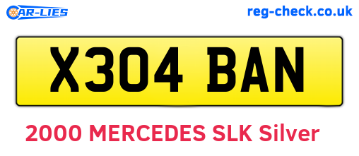X304BAN are the vehicle registration plates.