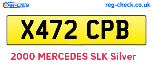 X472CPB are the vehicle registration plates.