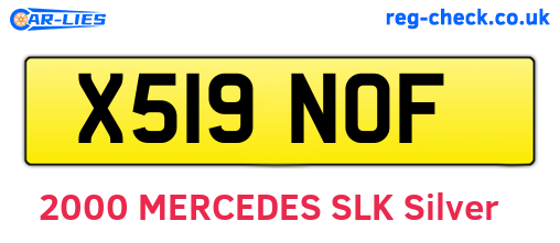 X519NOF are the vehicle registration plates.