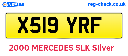 X519YRF are the vehicle registration plates.