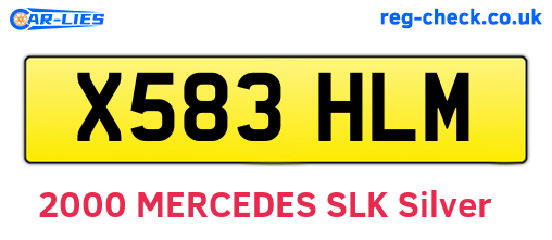 X583HLM are the vehicle registration plates.