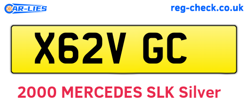 X62VGC are the vehicle registration plates.