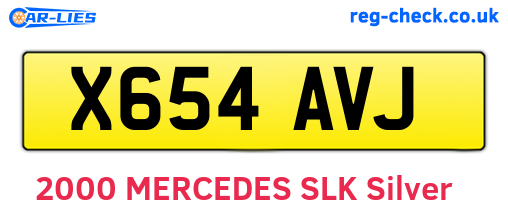 X654AVJ are the vehicle registration plates.