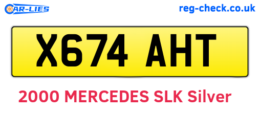 X674AHT are the vehicle registration plates.
