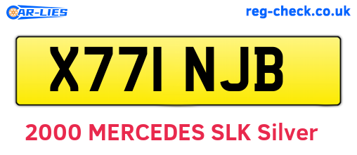 X771NJB are the vehicle registration plates.