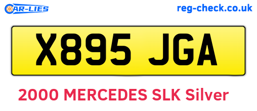 X895JGA are the vehicle registration plates.