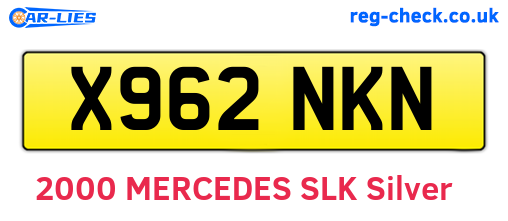 X962NKN are the vehicle registration plates.