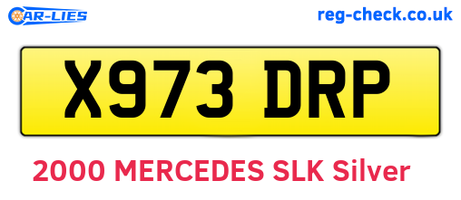 X973DRP are the vehicle registration plates.