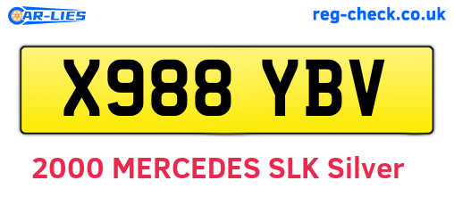 X988YBV are the vehicle registration plates.