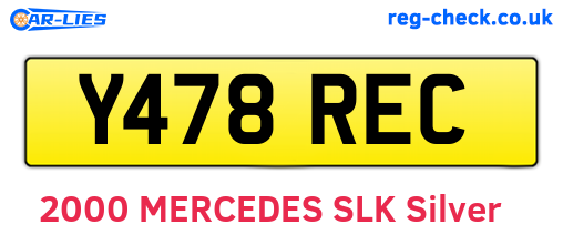 Y478REC are the vehicle registration plates.