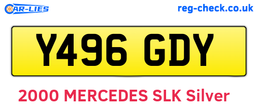 Y496GDY are the vehicle registration plates.