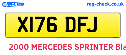 X176DFJ are the vehicle registration plates.