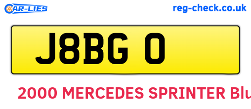 J8BGO are the vehicle registration plates.