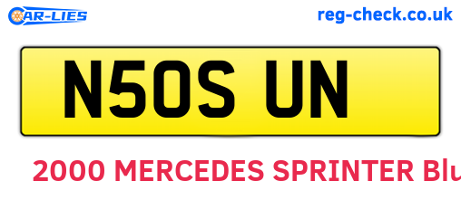 N50SUN are the vehicle registration plates.
