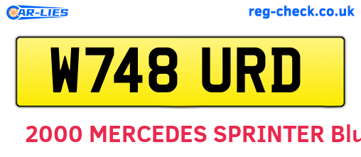 W748URD are the vehicle registration plates.