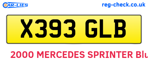 X393GLB are the vehicle registration plates.