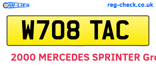 W708TAC are the vehicle registration plates.