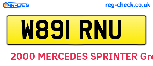 W891RNU are the vehicle registration plates.
