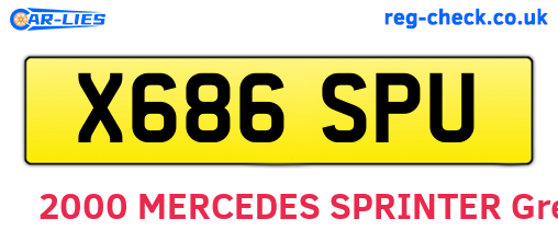 X686SPU are the vehicle registration plates.