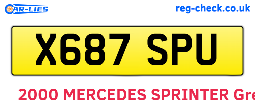 X687SPU are the vehicle registration plates.