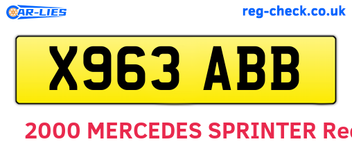 X963ABB are the vehicle registration plates.