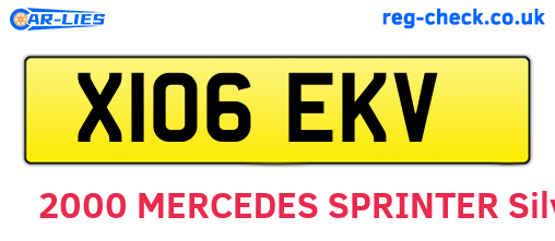 X106EKV are the vehicle registration plates.