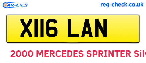 X116LAN are the vehicle registration plates.