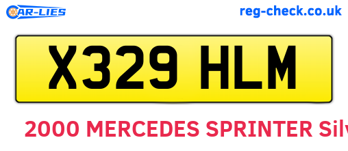 X329HLM are the vehicle registration plates.