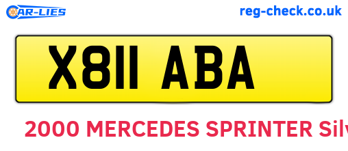 X811ABA are the vehicle registration plates.