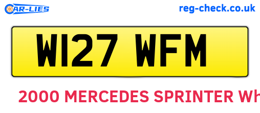 W127WFM are the vehicle registration plates.