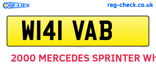 W141VAB are the vehicle registration plates.