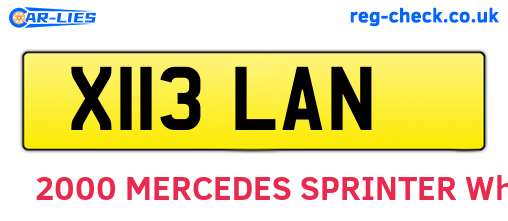X113LAN are the vehicle registration plates.