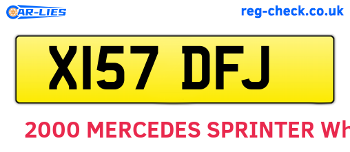 X157DFJ are the vehicle registration plates.
