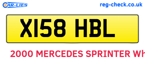 X158HBL are the vehicle registration plates.