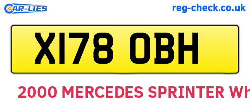 X178OBH are the vehicle registration plates.