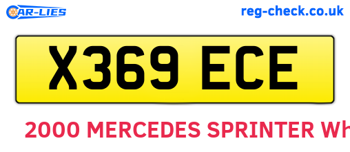 X369ECE are the vehicle registration plates.
