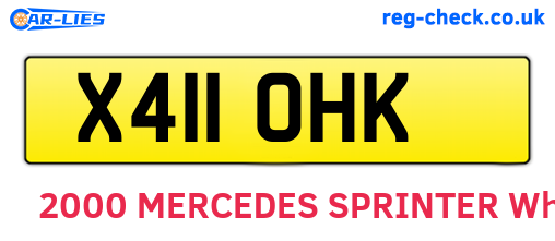 X411OHK are the vehicle registration plates.
