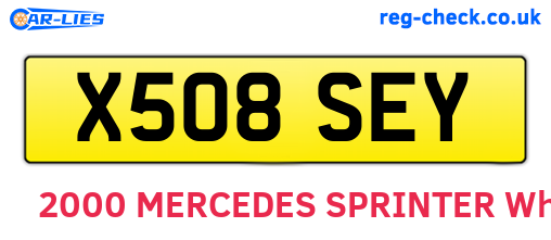 X508SEY are the vehicle registration plates.