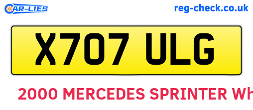X707ULG are the vehicle registration plates.