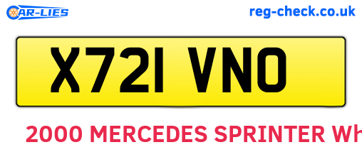X721VNO are the vehicle registration plates.