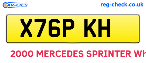 X76PKH are the vehicle registration plates.