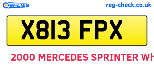 X813FPX are the vehicle registration plates.