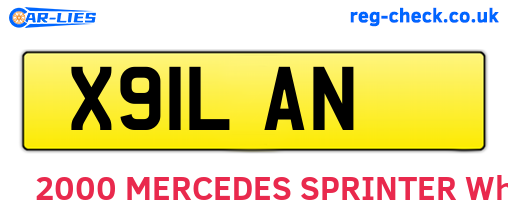 X91LAN are the vehicle registration plates.