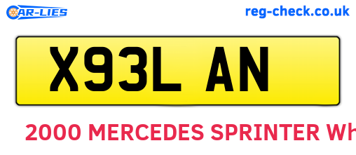 X93LAN are the vehicle registration plates.