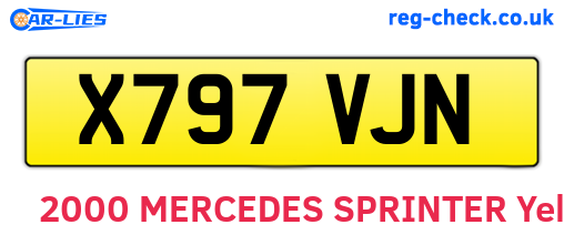 X797VJN are the vehicle registration plates.