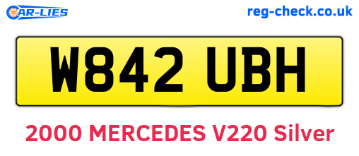 W842UBH are the vehicle registration plates.
