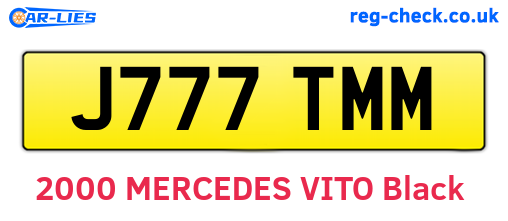 J777TMM are the vehicle registration plates.