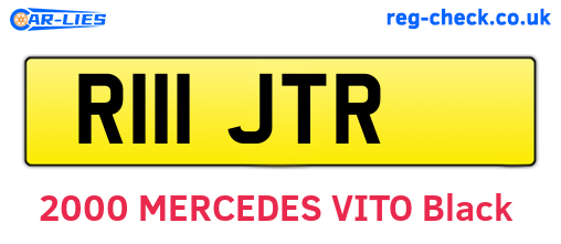 R111JTR are the vehicle registration plates.