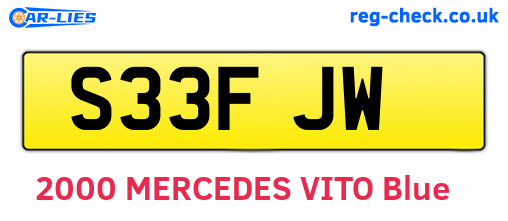S33FJW are the vehicle registration plates.
